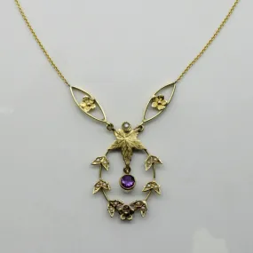 '100 Ways' Edwardian Amethyst & Seed Pearl Necklace | 0.28ct | 18" |