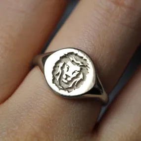 10k Lion Signet Ring by VicStoneNYC Fine Jewelry