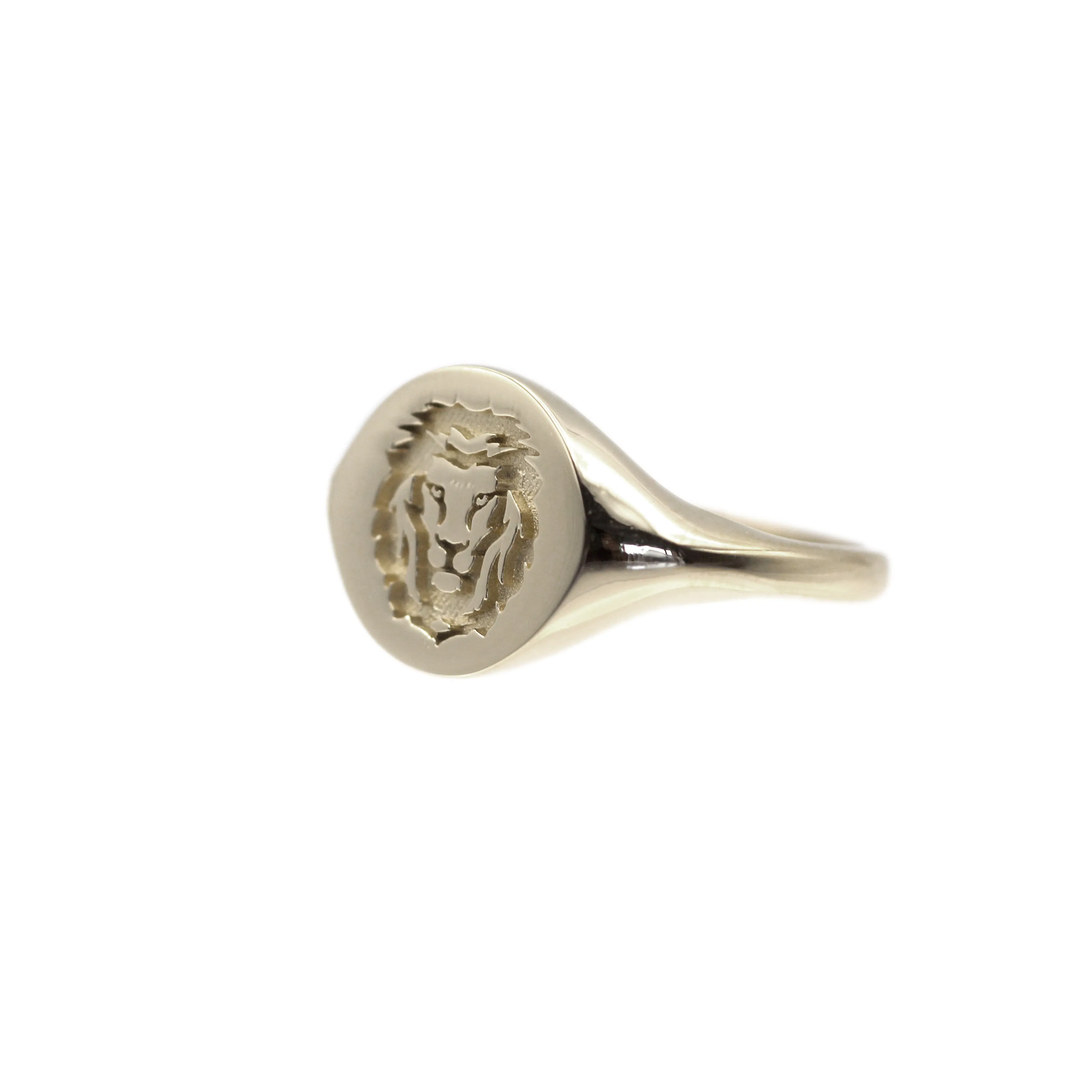 10k Lion Signet Ring by VicStoneNYC Fine Jewelry