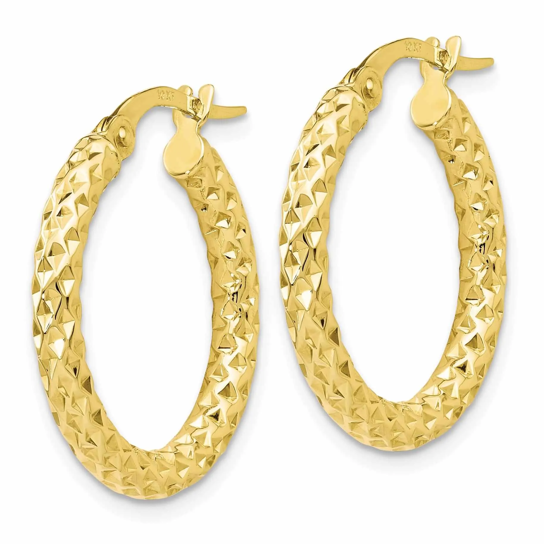 10k Yellow Gold Polish D.C Hoop Earring