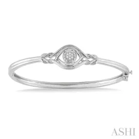 1/20 Ctw Single Cut Diamond Love Knot Bangle in Sterling Silver