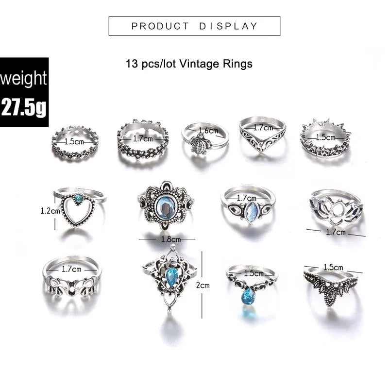 13 Piece Thin Finger / Toe Ring Set