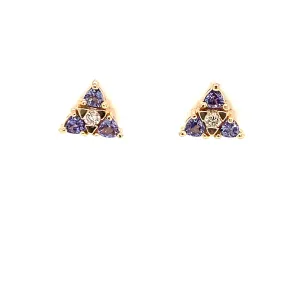 14 Karat Yellow Tanzanites Gemstone Earrings