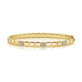 14K Gold 0.36Ct Diamond Bangle Bracelet with 122 Diamonds, available in White, Rose and Yellow Gold