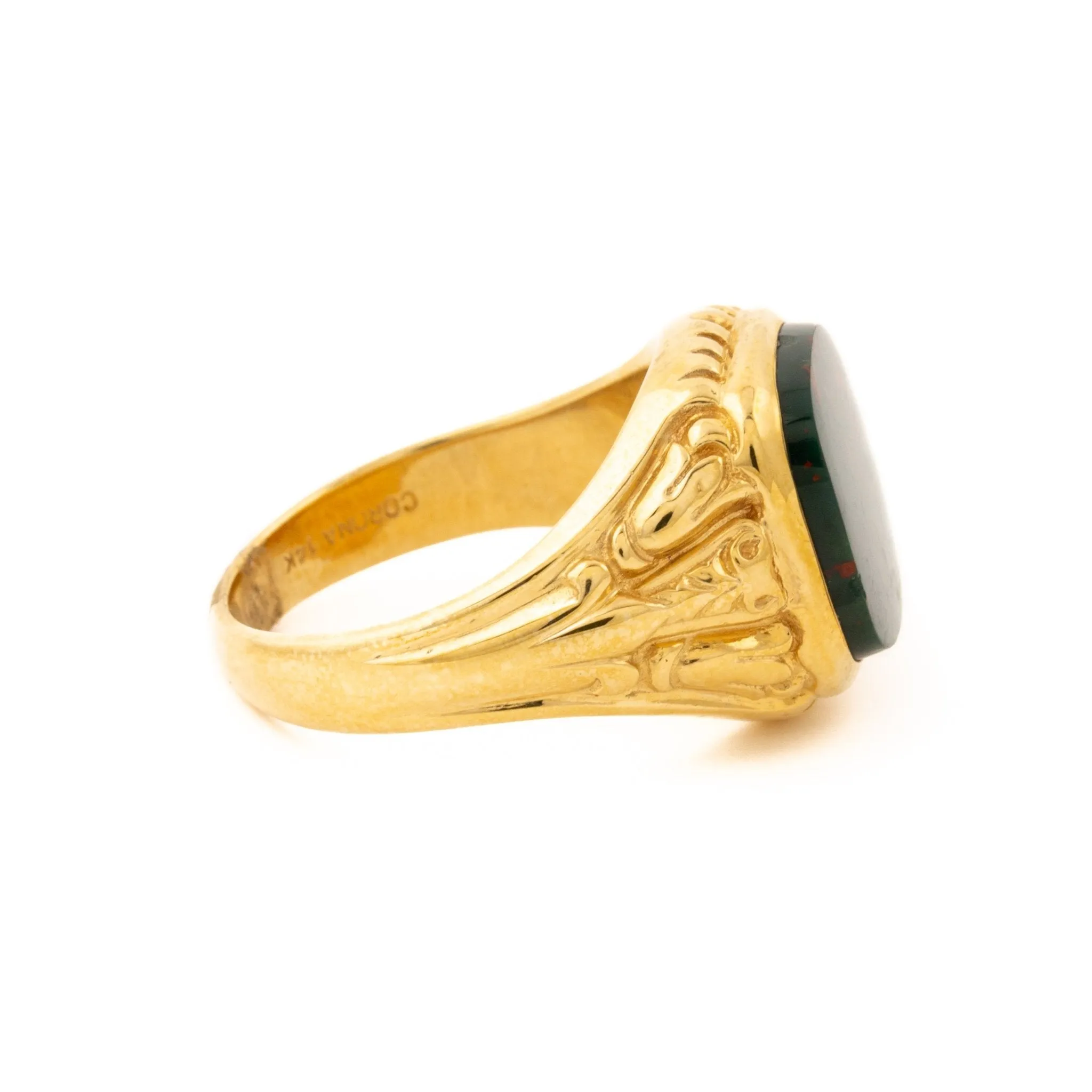 14K Gold Bloodstone Signet