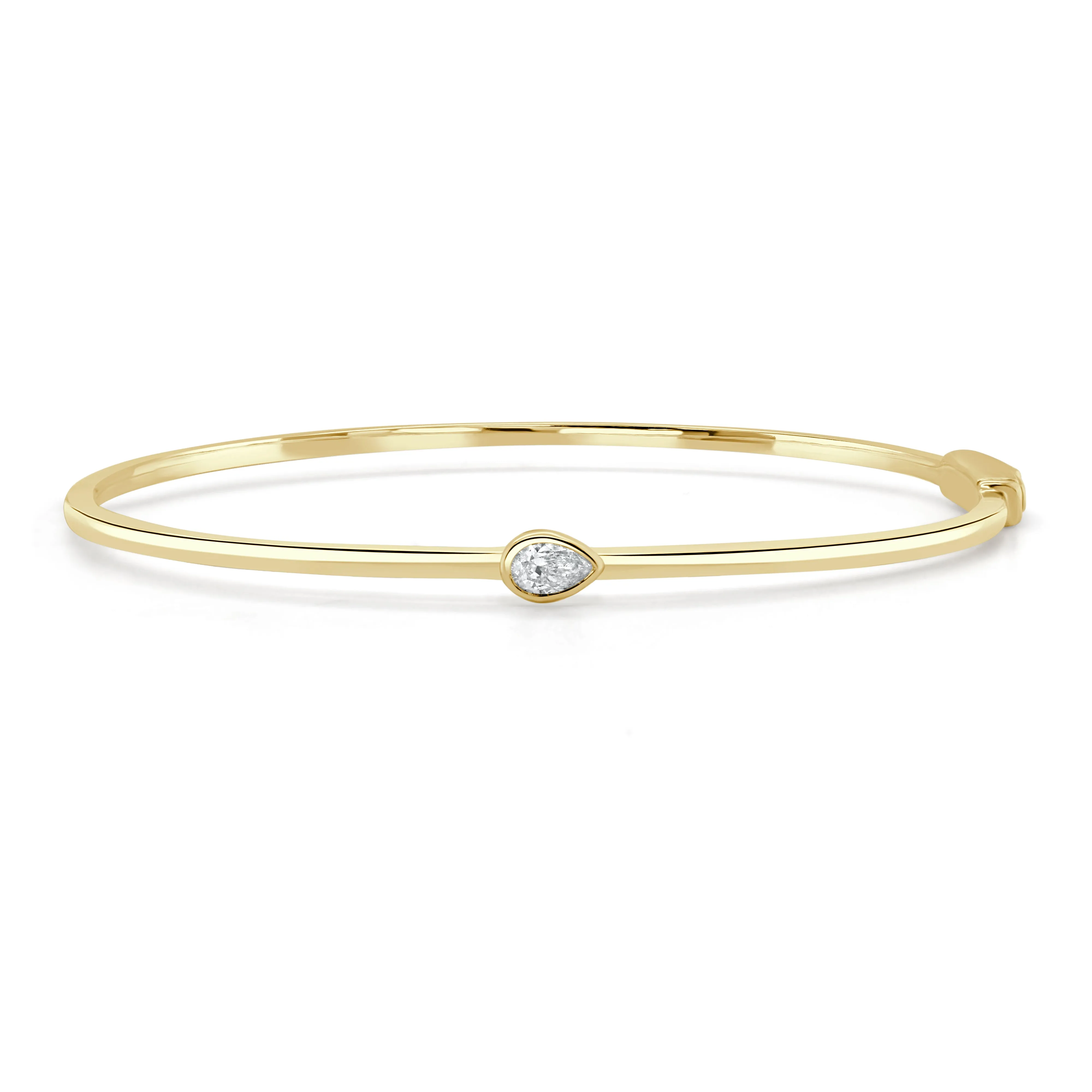 14K Gold Pear Shape Diamond Bangle - 0.19ct