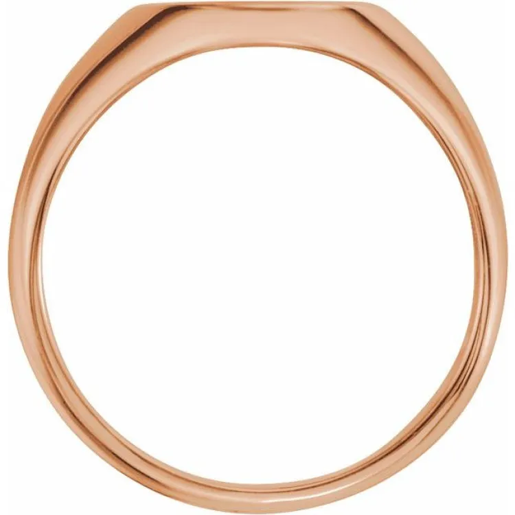 14K Rose Oval Signet Ring