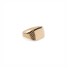 14k Square Signet Ring