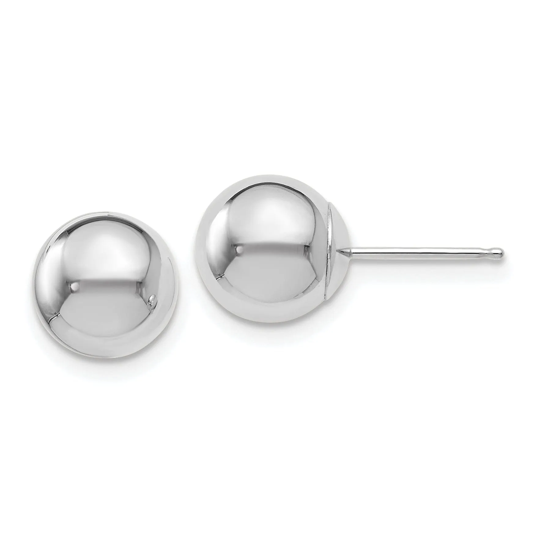 14k White Gold 8mm Ball Post Earrings