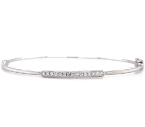 14K White Gold Diamond Top Bangle