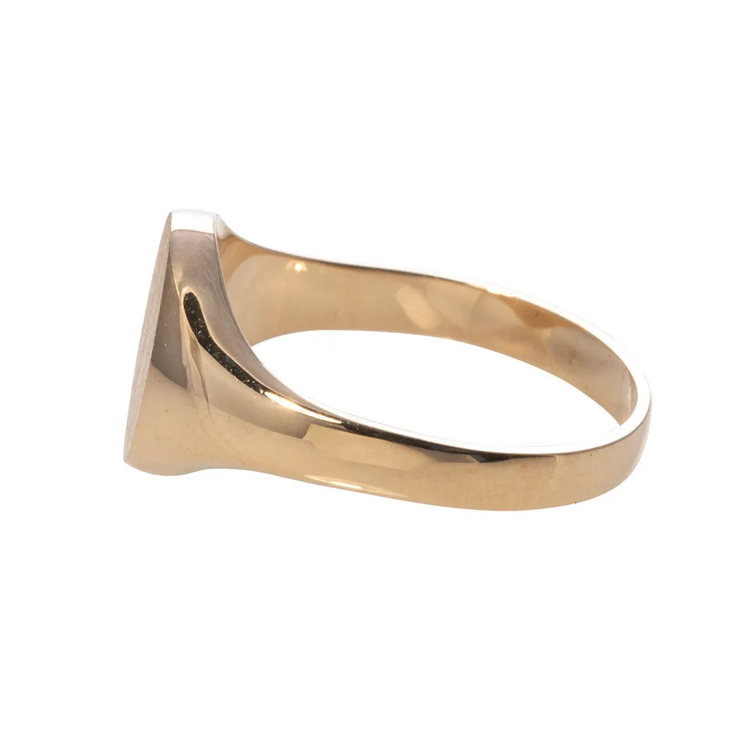 14K Yellow Gold 9.5x8.5mm Oval Signet Ring