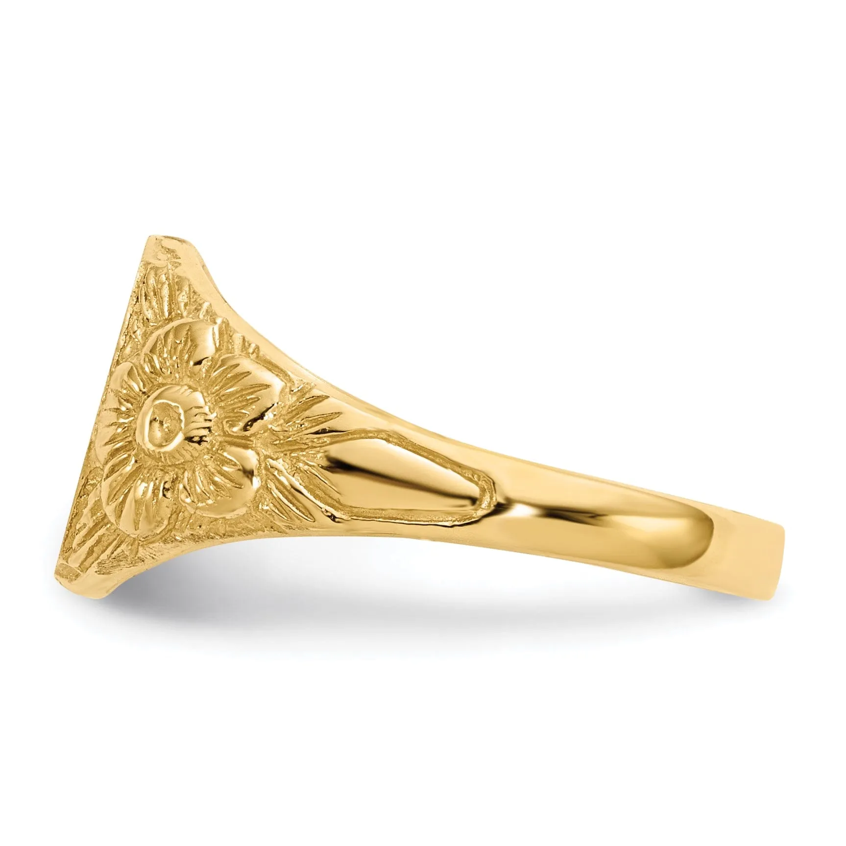 14k Yellow Gold Open Back Signet Ring