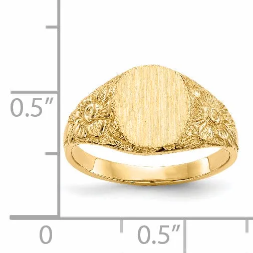 14k Yellow Gold Open Back Signet Ring