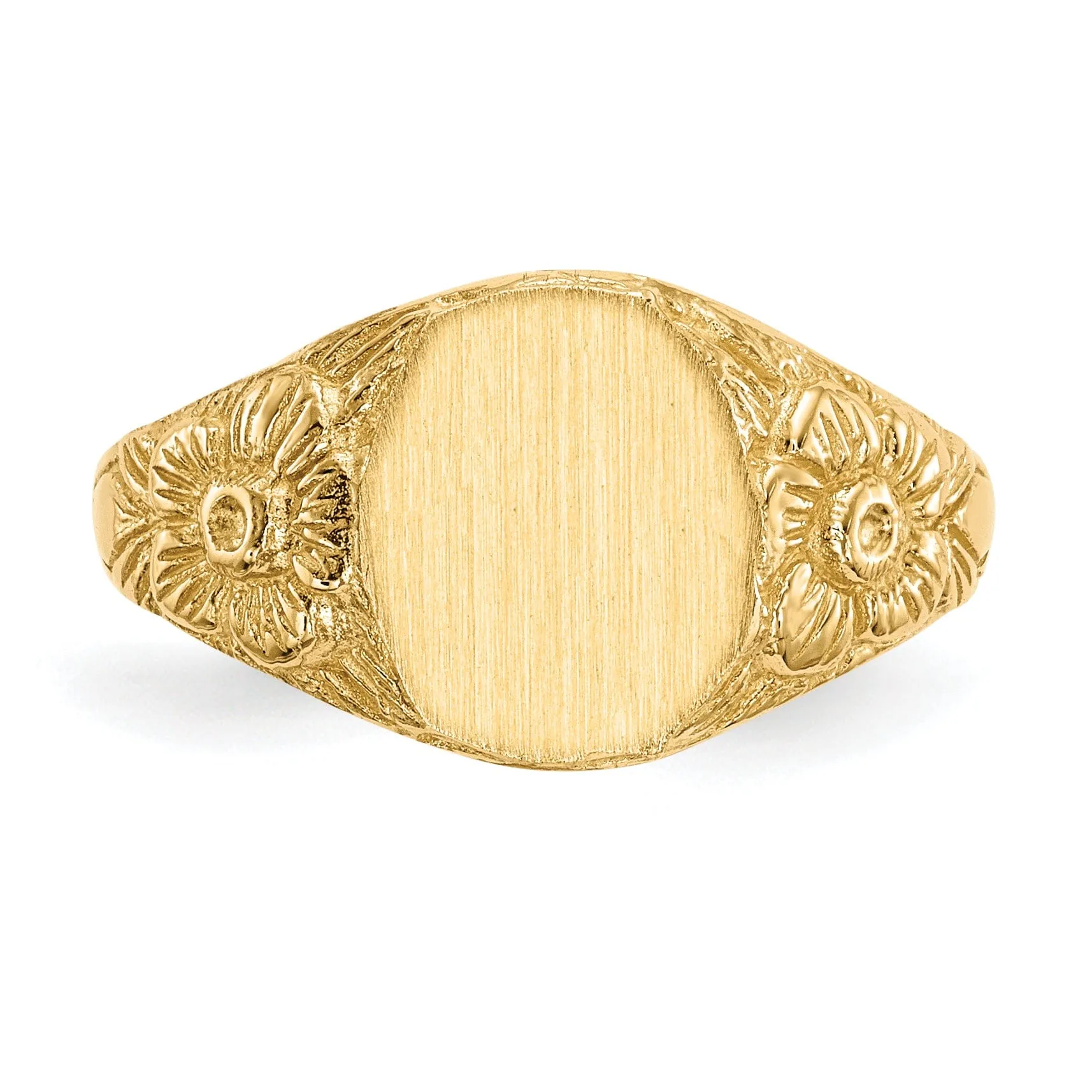 14k Yellow Gold Open Back Signet Ring