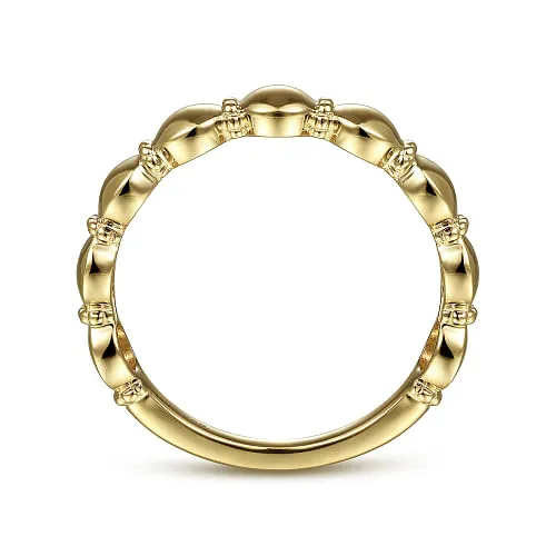 14K Yellow Gold Round Station Stackable Ring