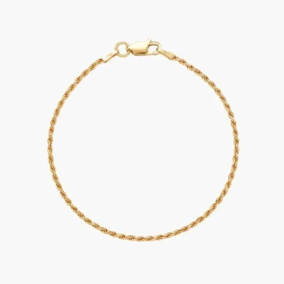 14KGP Gold Rope Petite Chain Bracelet