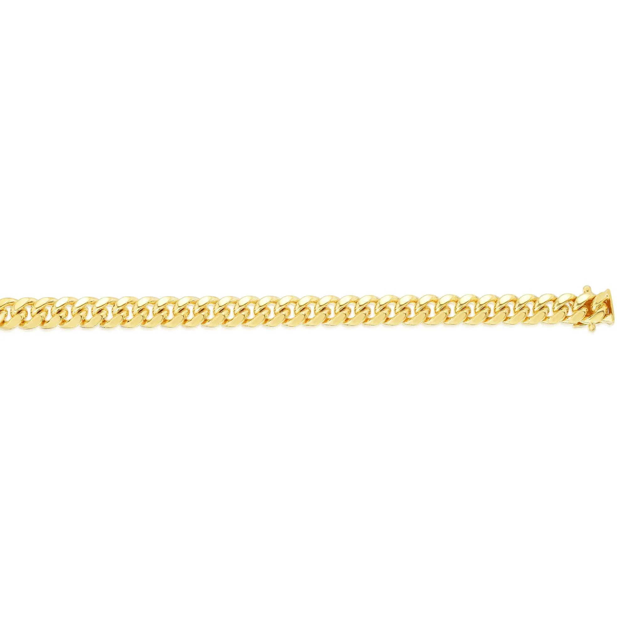 14kt Gold 9 inches Yellow Finish 8.5mm New Miami Cuban Bracelet with Box Clasp