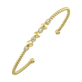 14Kt Yellow Gold Diamond 1/5Ctw Bangle