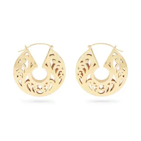 16g Hollow Keyhole Filigree Brass Earrings — Price Per 2