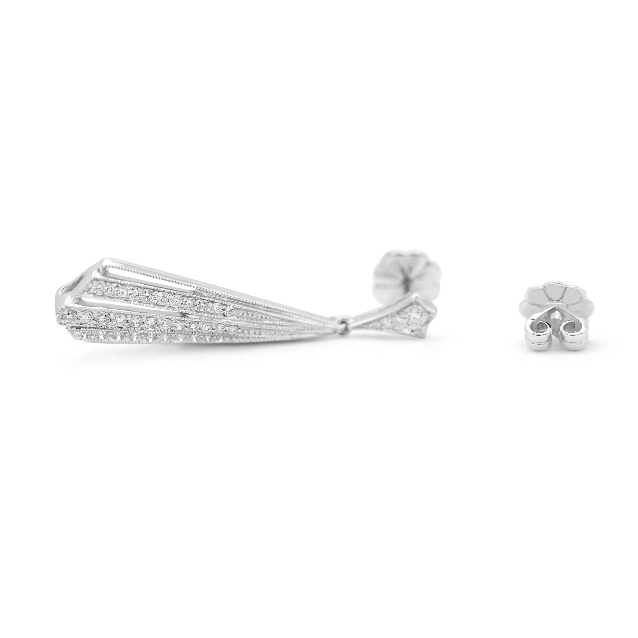 18ct White Gold Diamond Drop Earrings