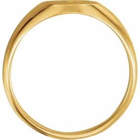 18K Yellow 10x8 mm Oval Signet Ring