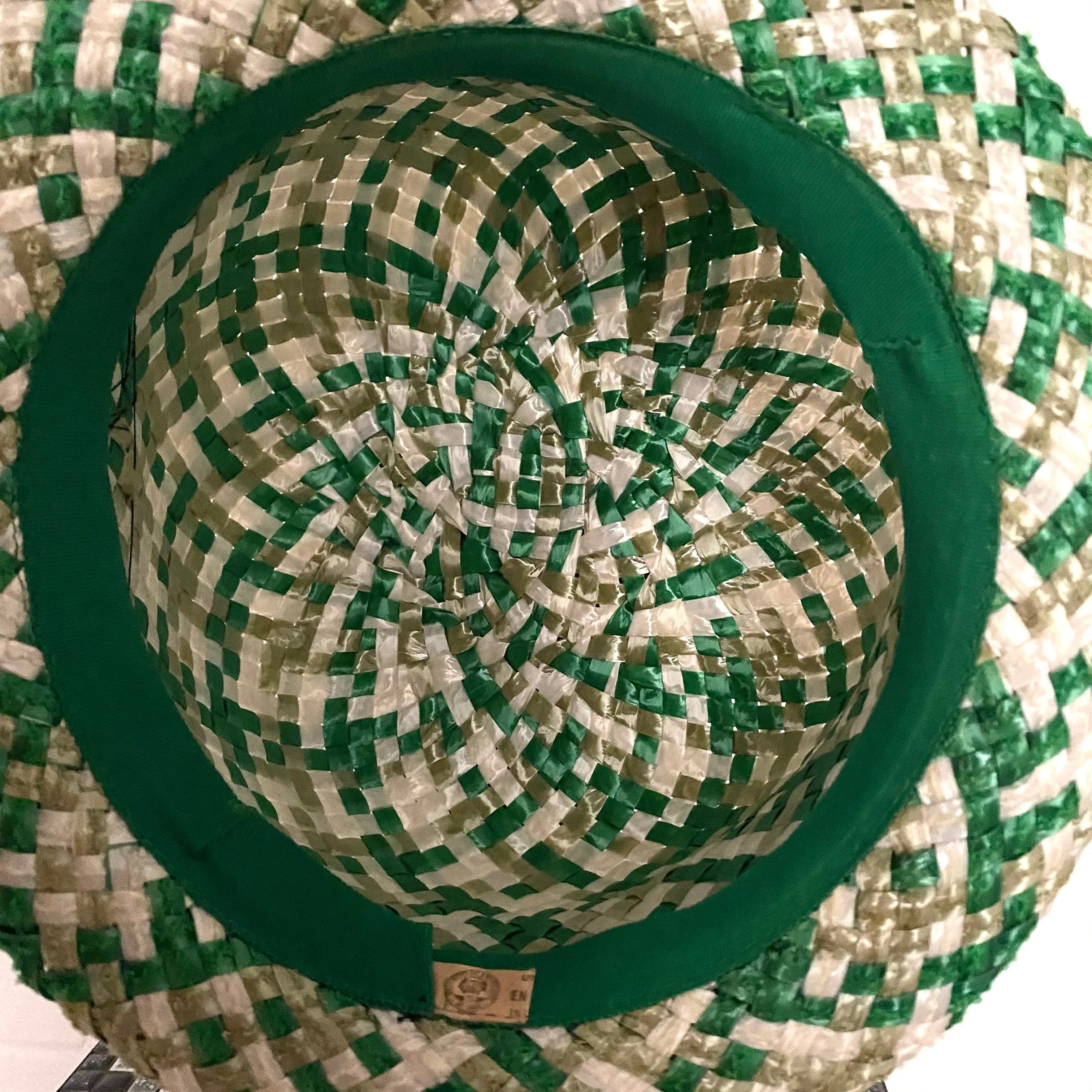 1960s Raffia Woven Bowler Hat