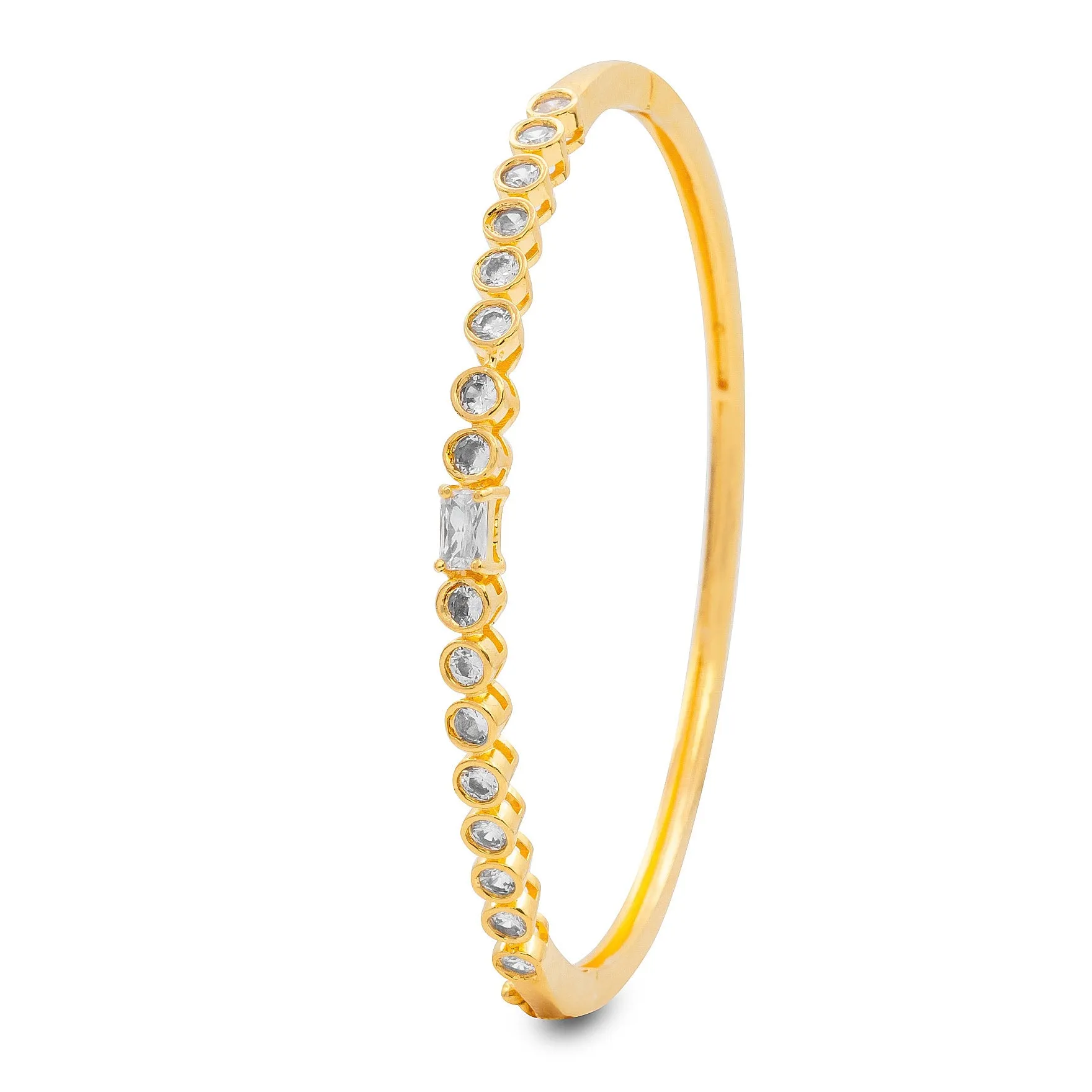 24ct Heavy Gold Plated Stone Bangle PSBRB65W-002