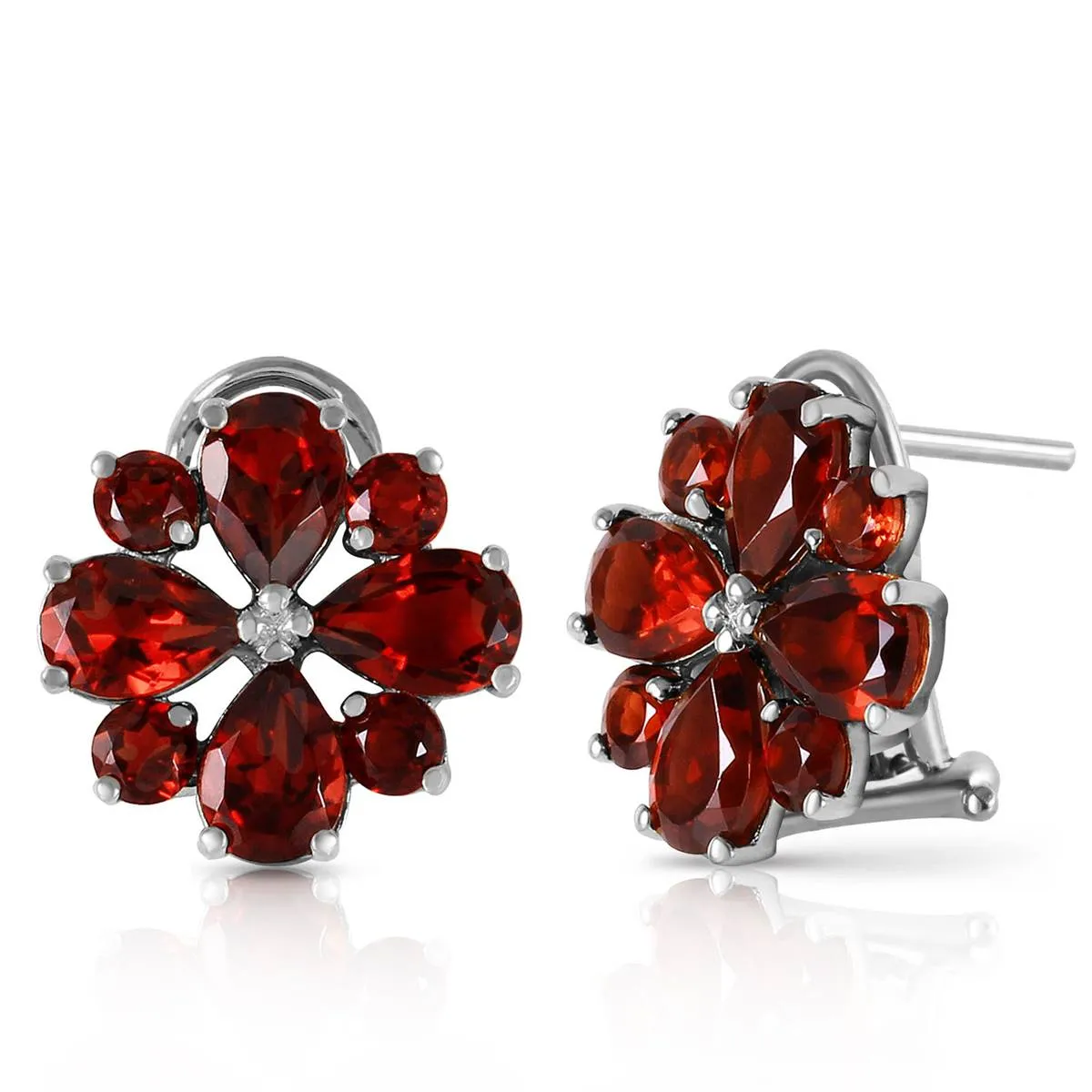 4.85 Carat 14K Solid White Gold Sultry Touch Garnet Earrings