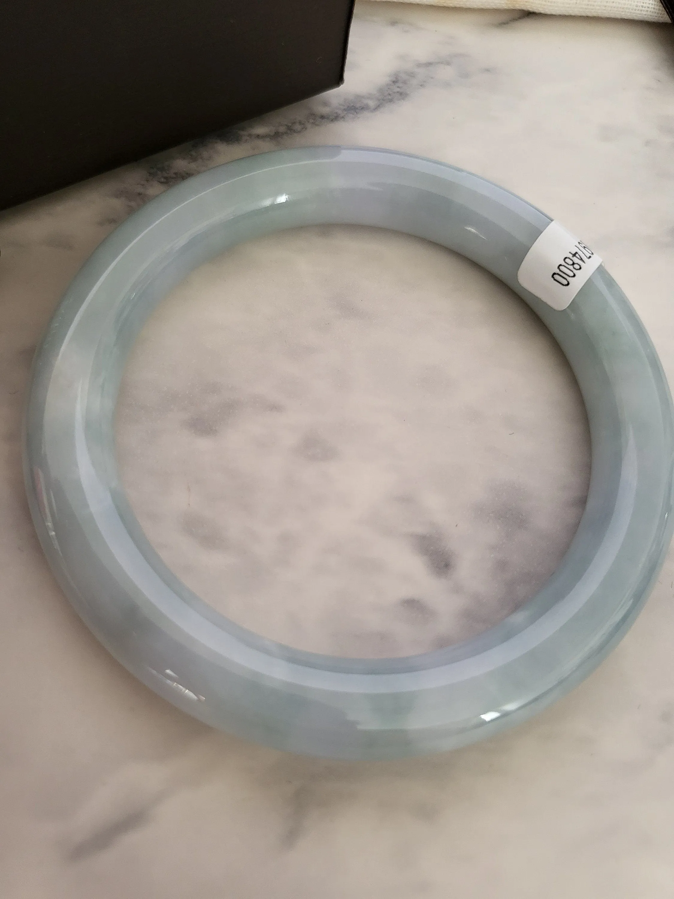 55.6 mm Jadeite Grade A Bangle Natural Burma Jade Blue Green Lavender [LAKE SERENITY COLLECTION]