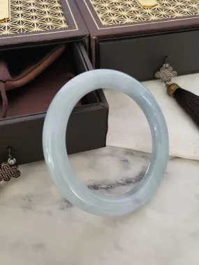 55.6 mm Jadeite Grade A Bangle Natural Burma Jade Blue Green Lavender [LAKE SERENITY COLLECTION]