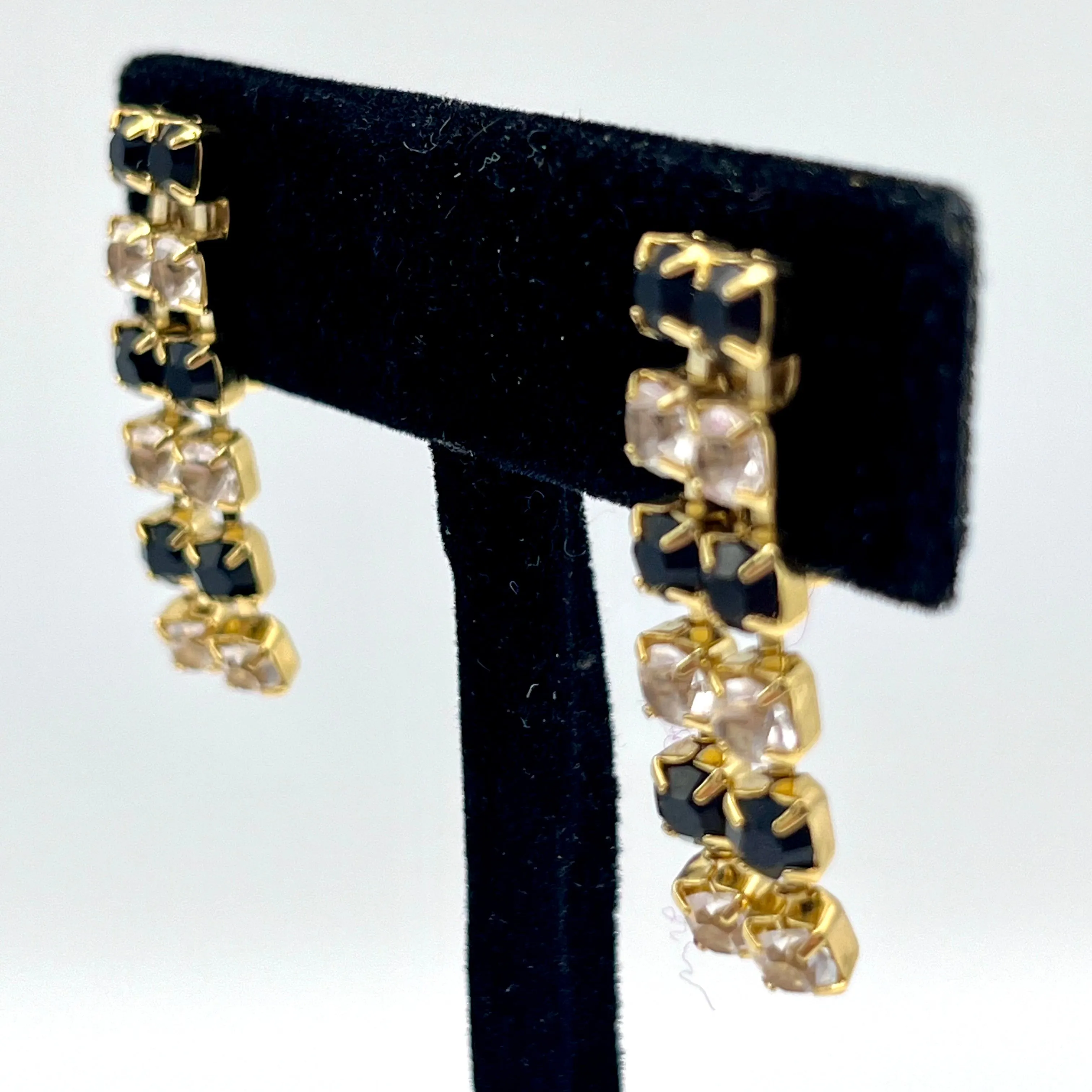 80s/90s Trifari TM Rhinestone Earrings