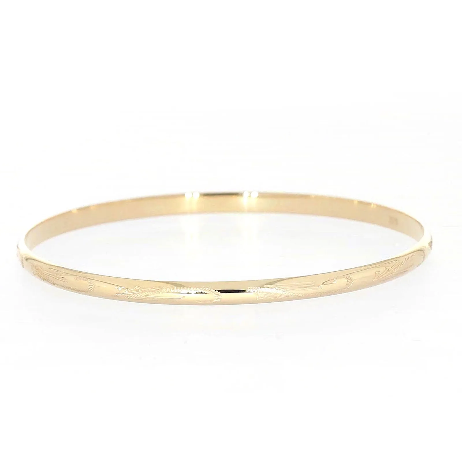 9ct Yellow Gold 63x4mm Solid Bangle