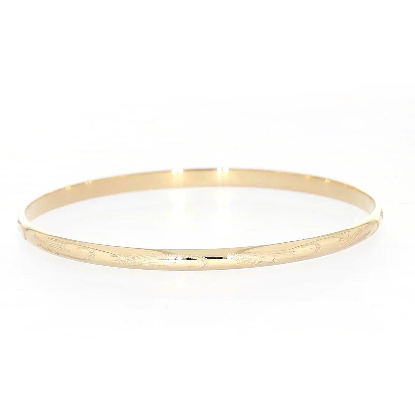 9ct Yellow Gold 63x4mm Solid Bangle