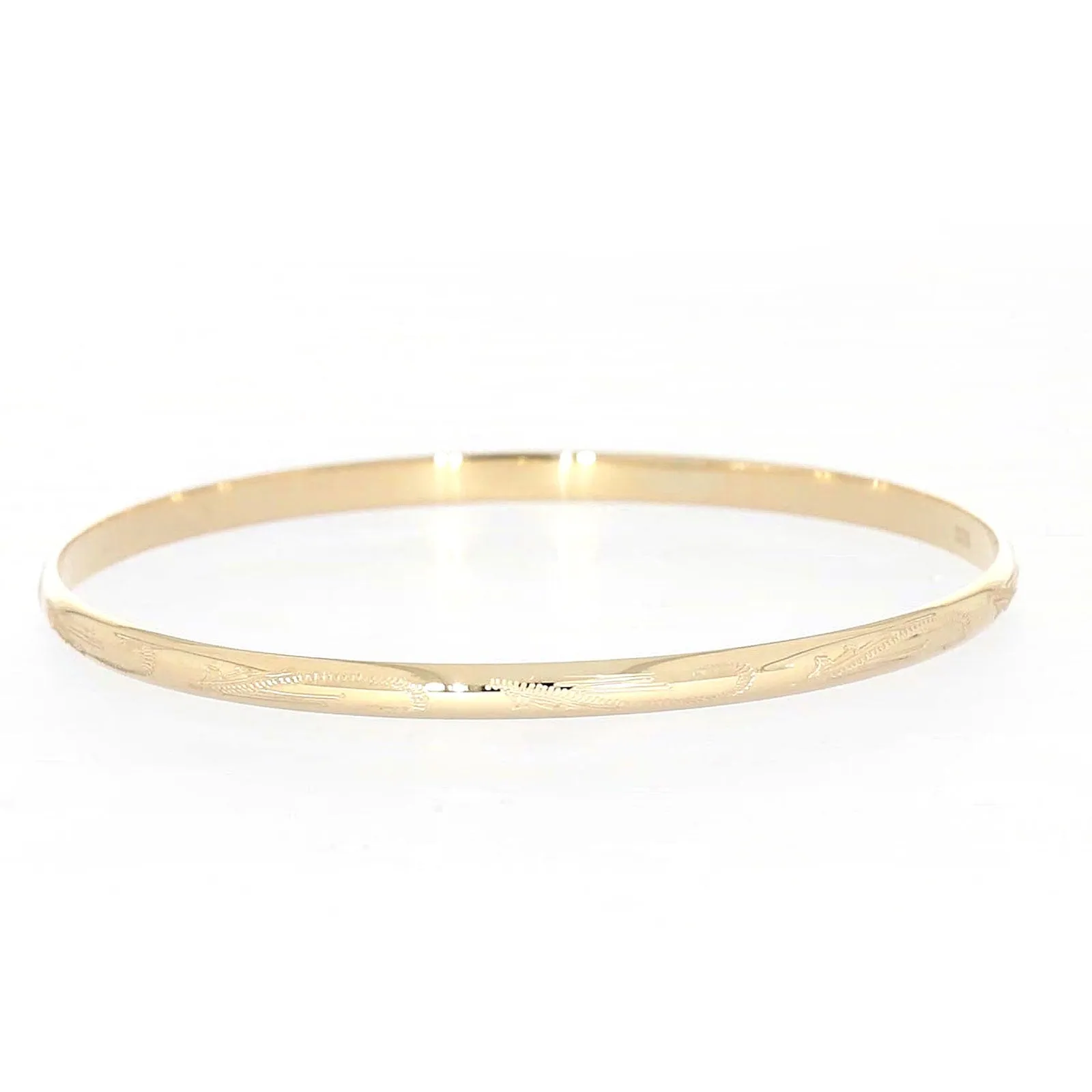 9ct Yellow Gold 63x4mm Solid Bangle