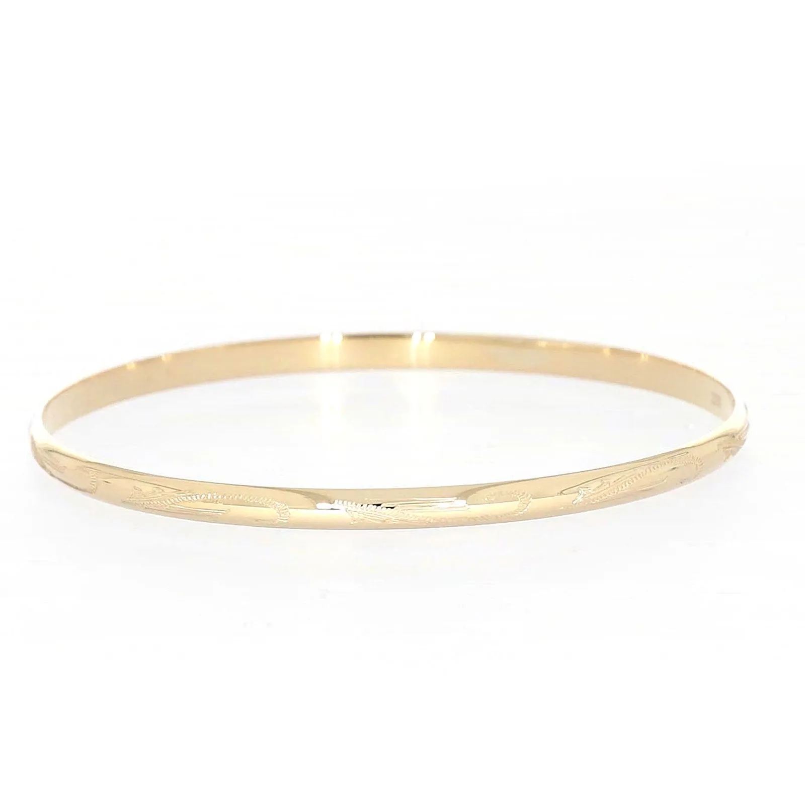 9ct Yellow Gold 63x4mm Solid Bangle