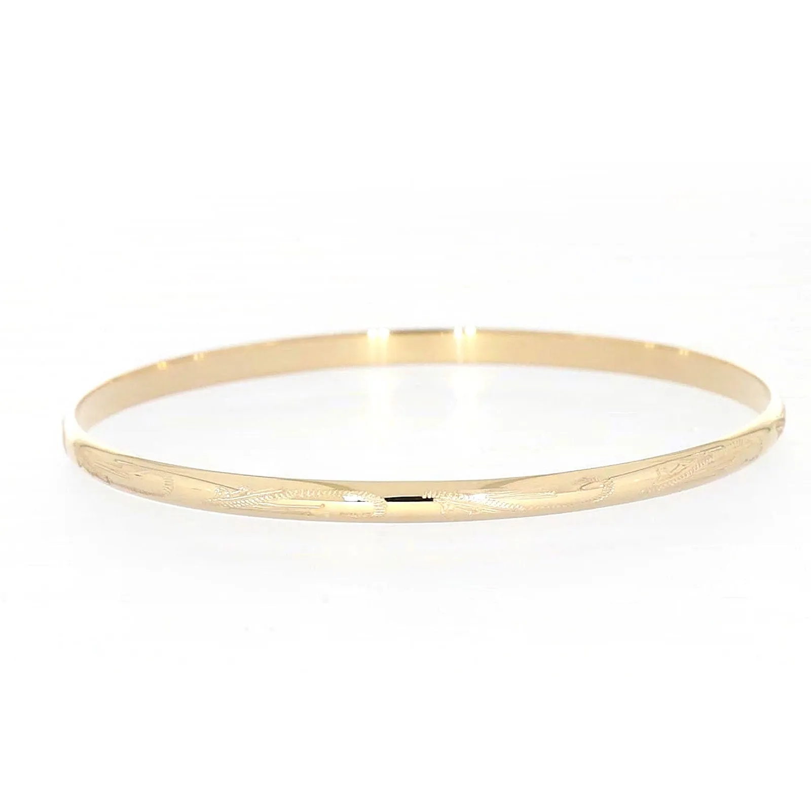 9ct Yellow Gold 63x4mm Solid Bangle