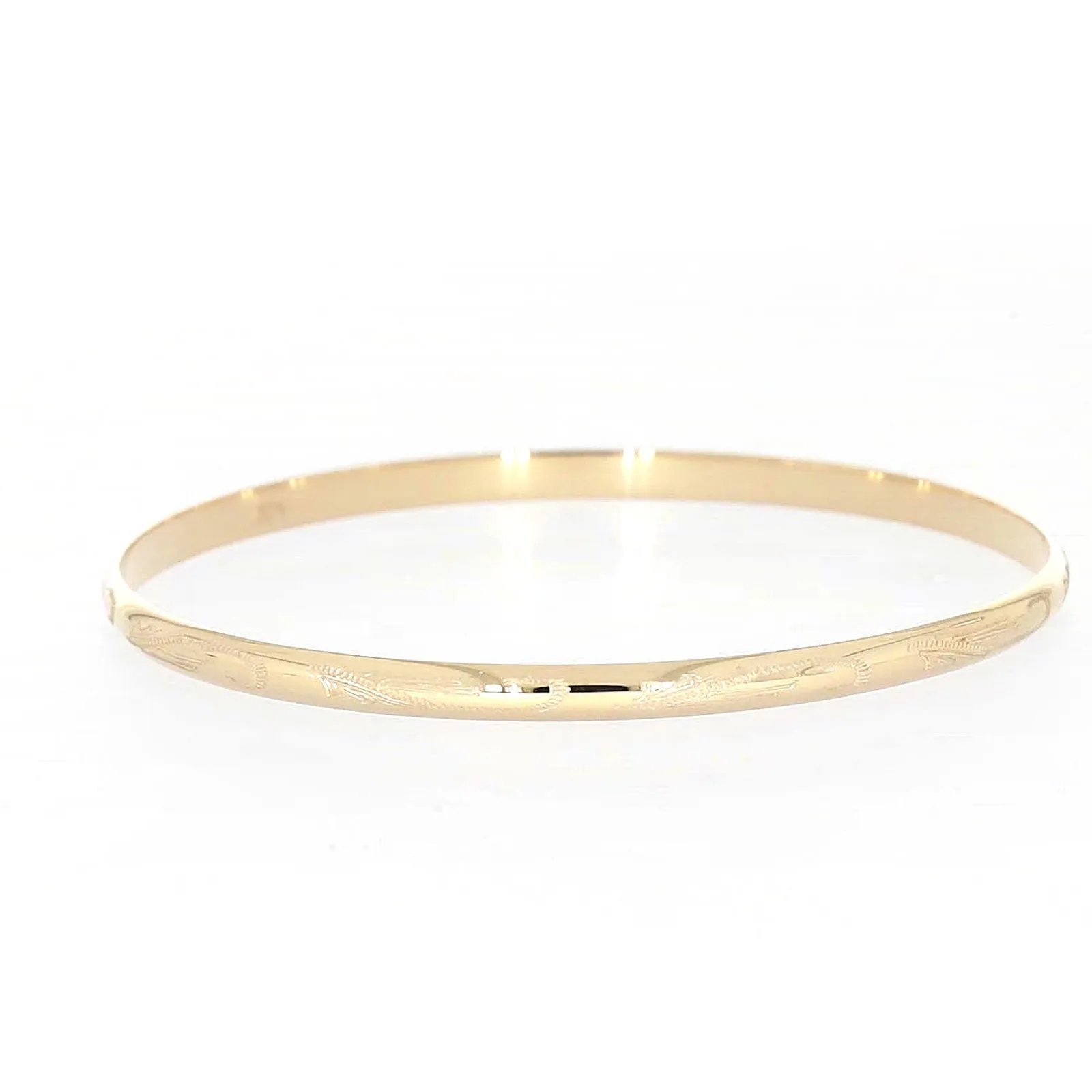 9ct Yellow Gold 63x4mm Solid Bangle