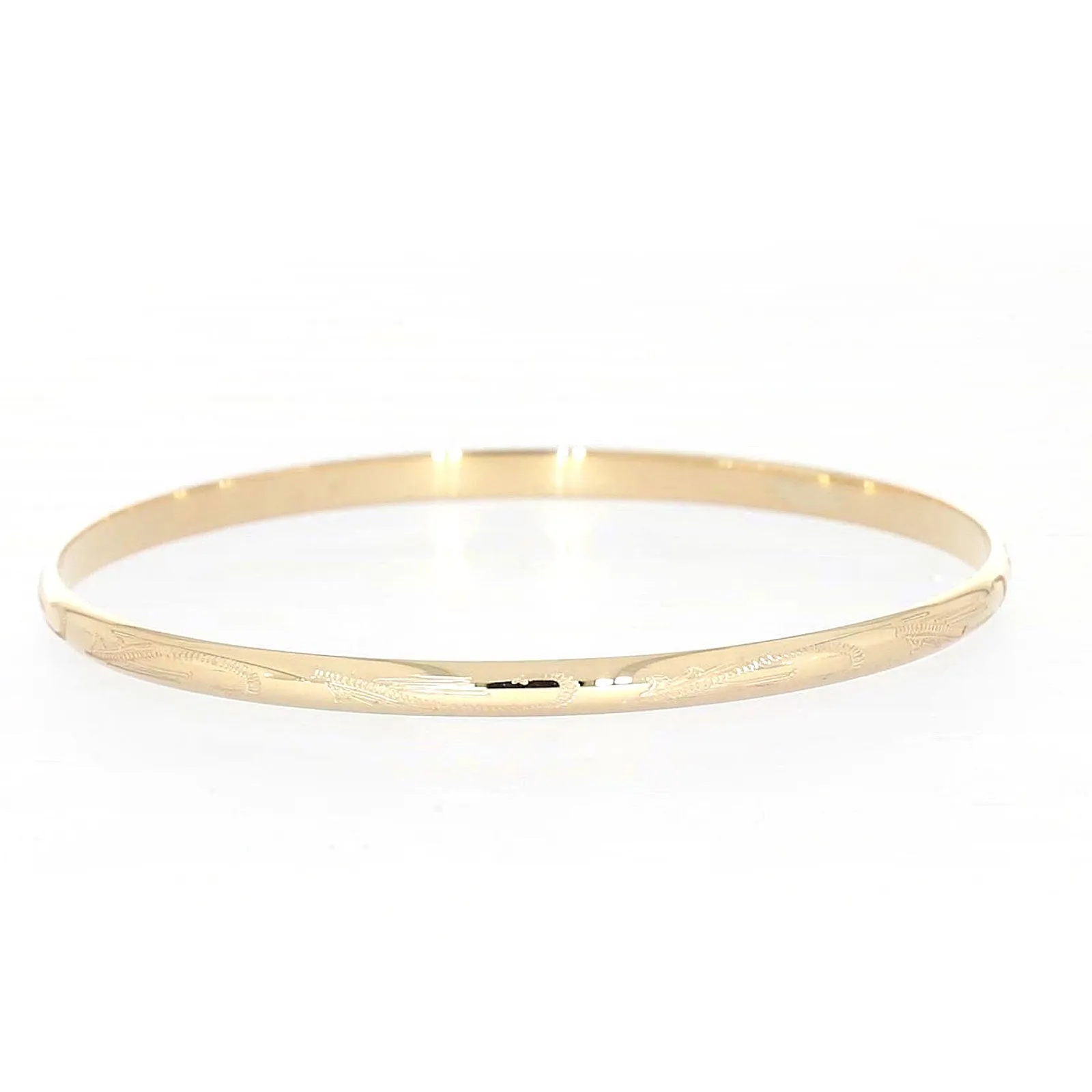 9ct Yellow Gold 63x4mm Solid Bangle