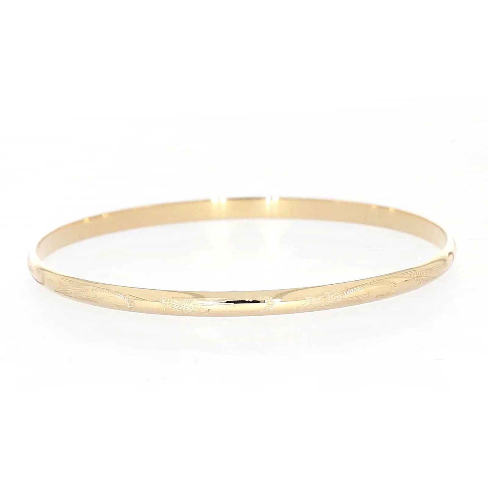 9ct Yellow Gold 63x4mm Solid Bangle