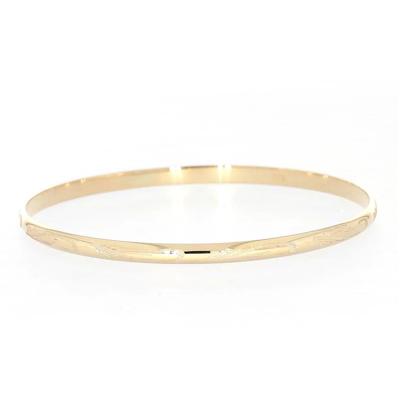 9ct Yellow Gold 63x4mm Solid Bangle