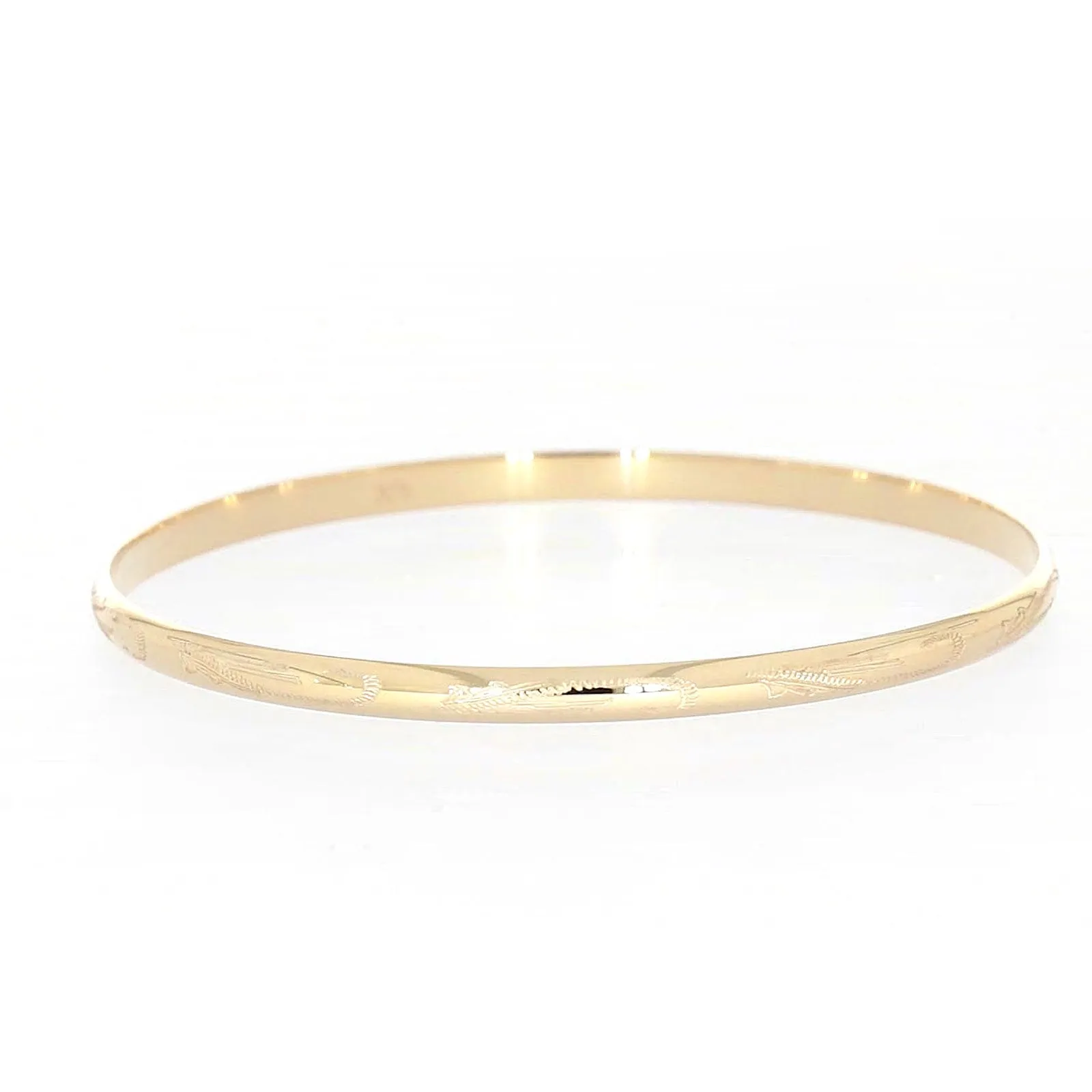 9ct Yellow Gold 63x4mm Solid Bangle