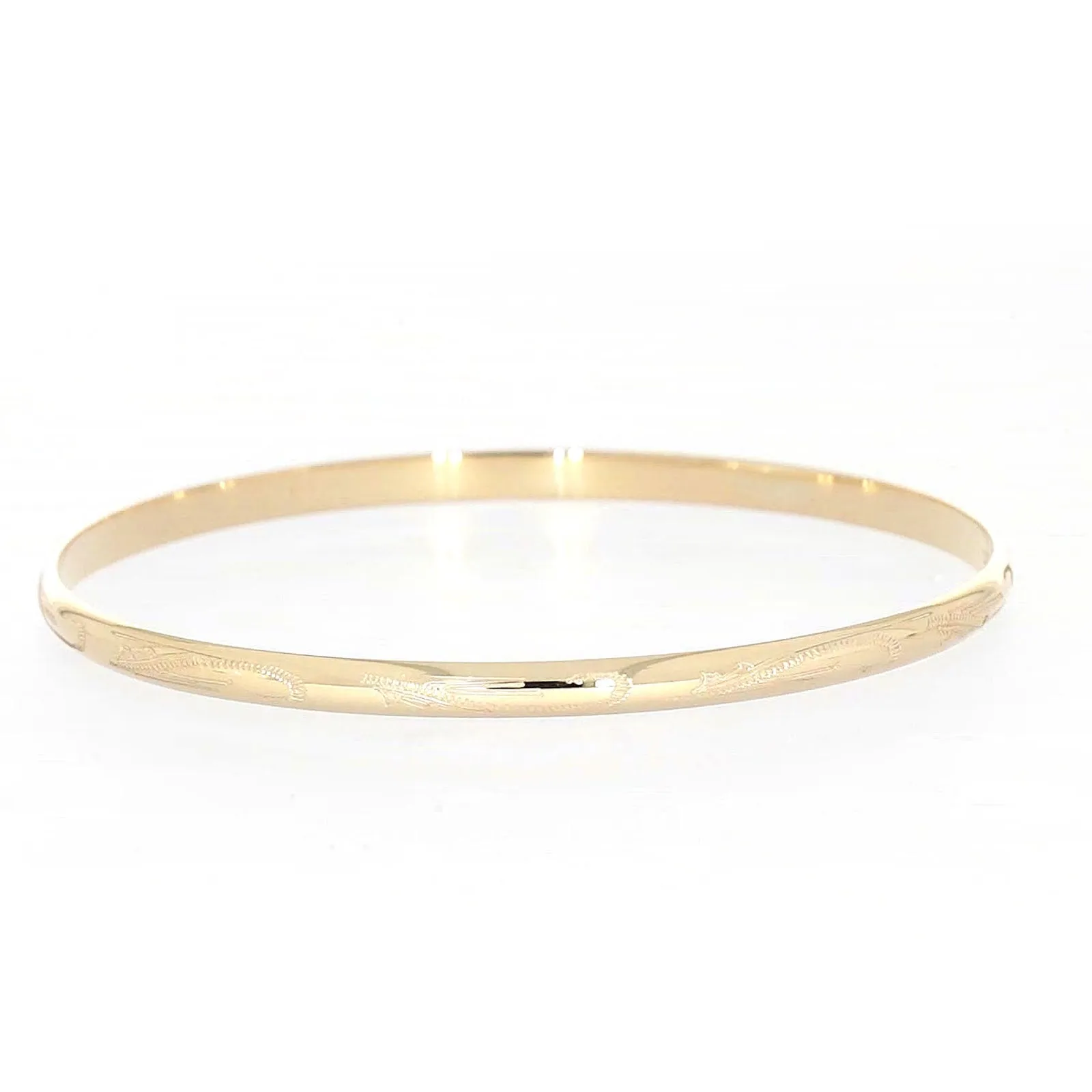 9ct Yellow Gold 63x4mm Solid Bangle