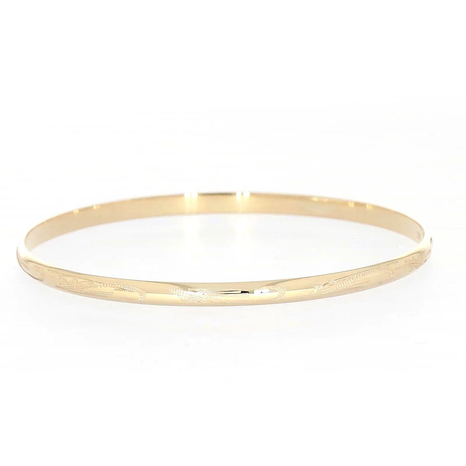 9ct Yellow Gold 63x4mm Solid Bangle