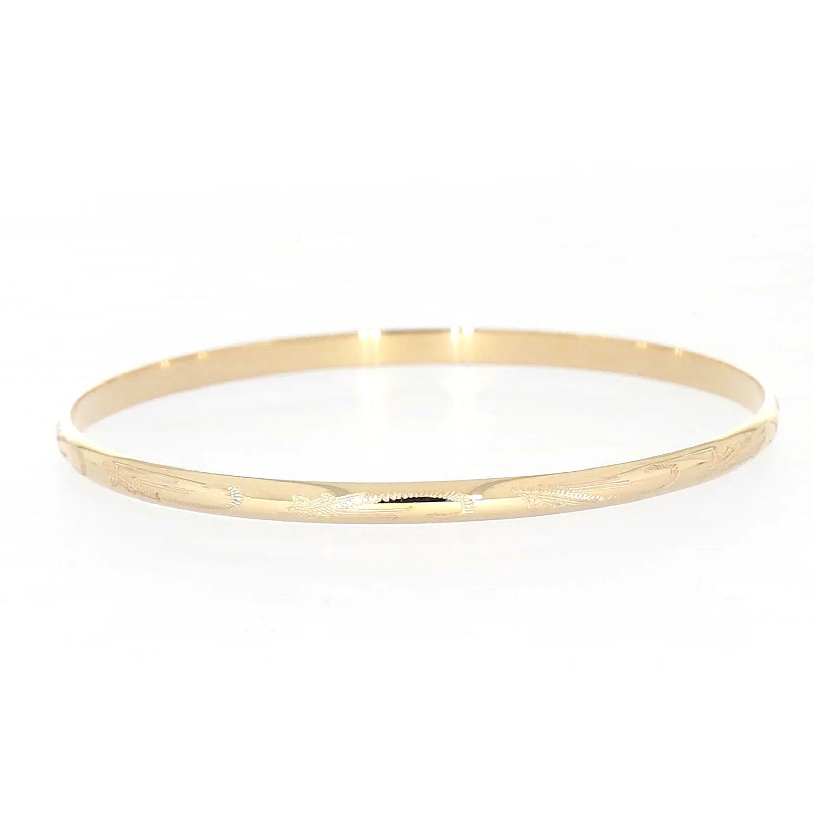 9ct Yellow Gold 63x4mm Solid Bangle