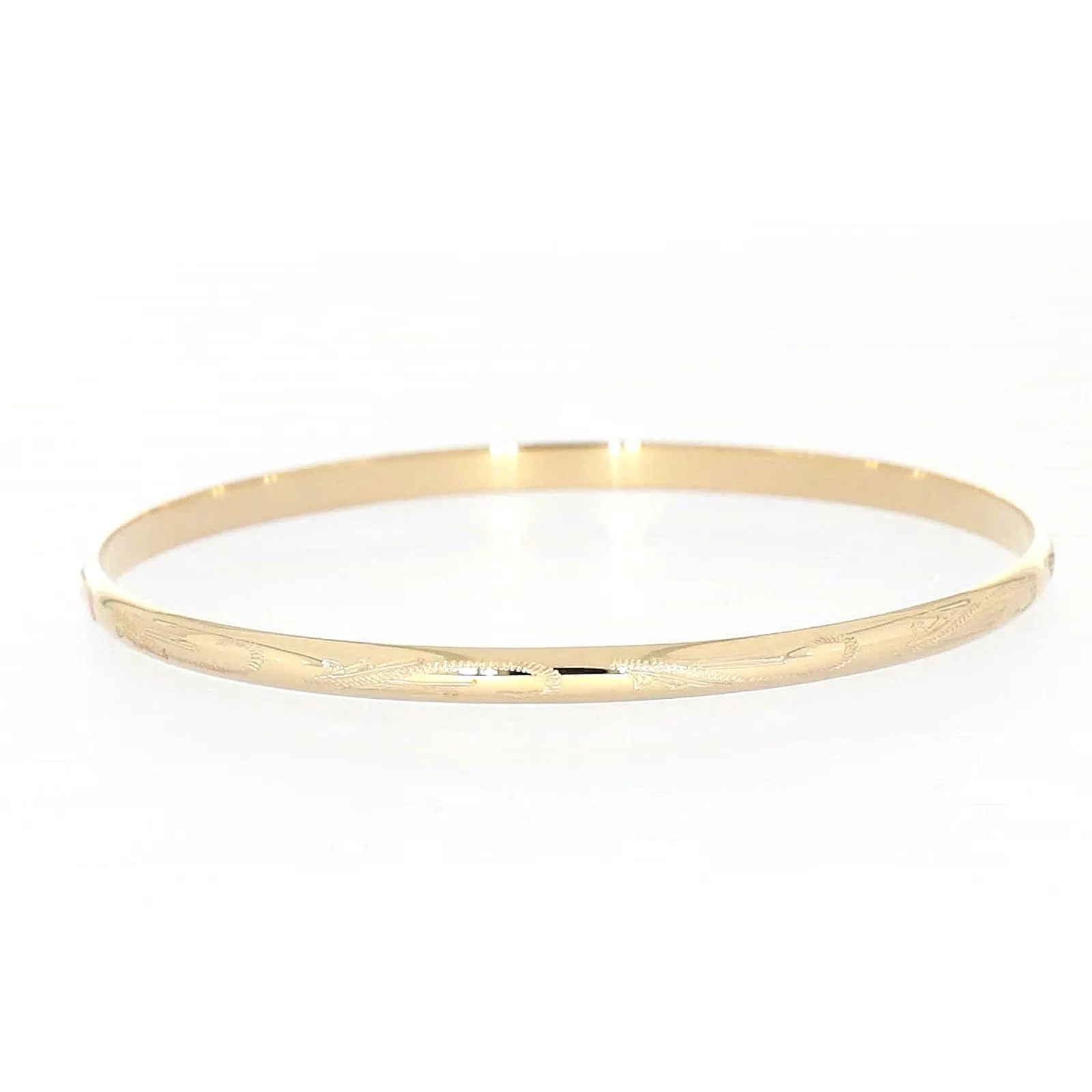 9ct Yellow Gold 63x4mm Solid Bangle