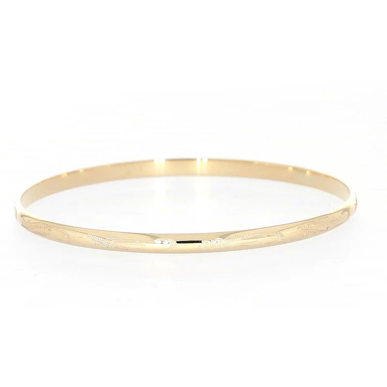 9ct Yellow Gold 63x4mm Solid Bangle