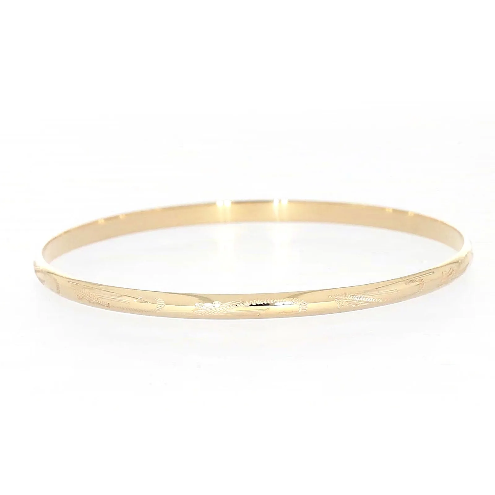 9ct Yellow Gold 63x4mm Solid Bangle