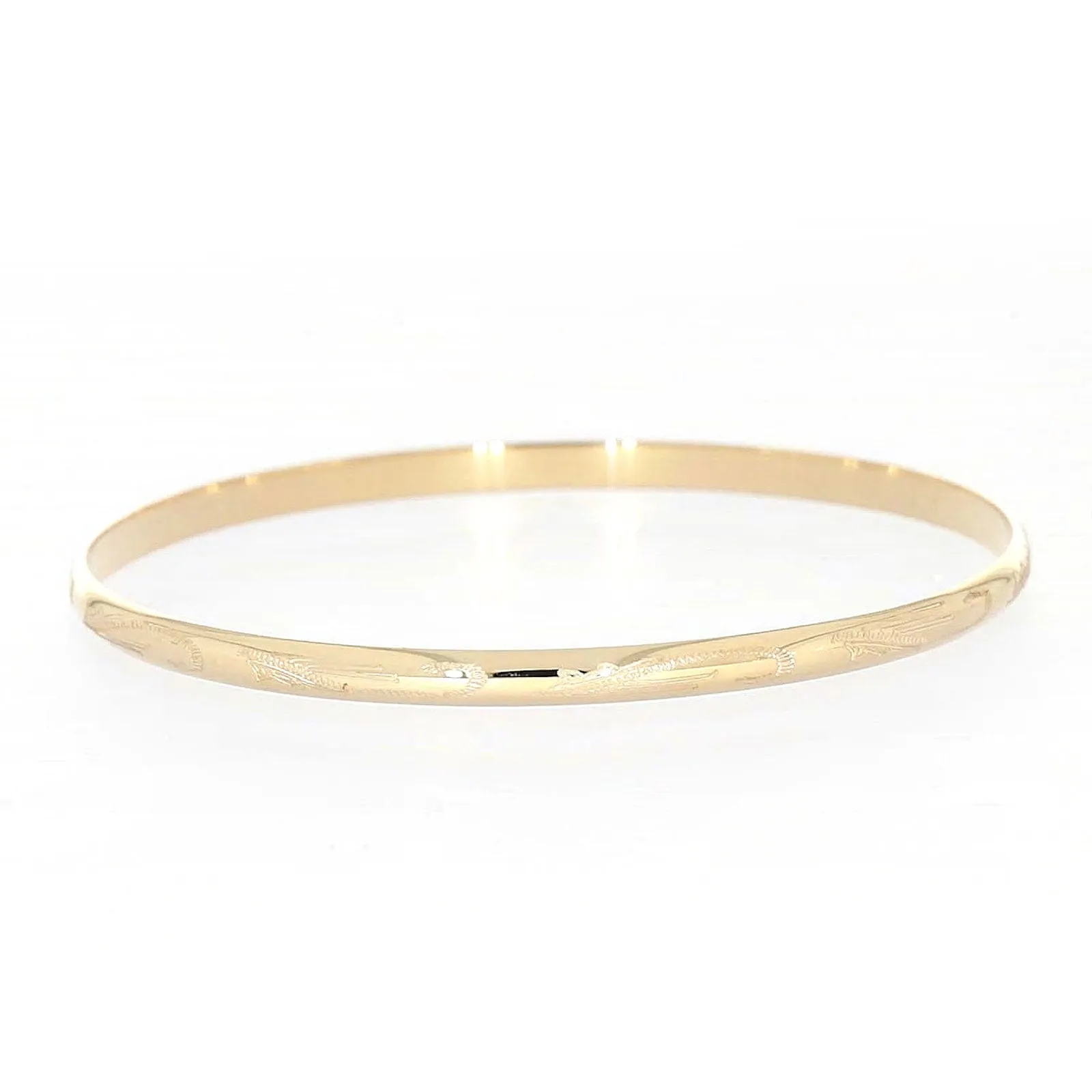 9ct Yellow Gold 63x4mm Solid Bangle