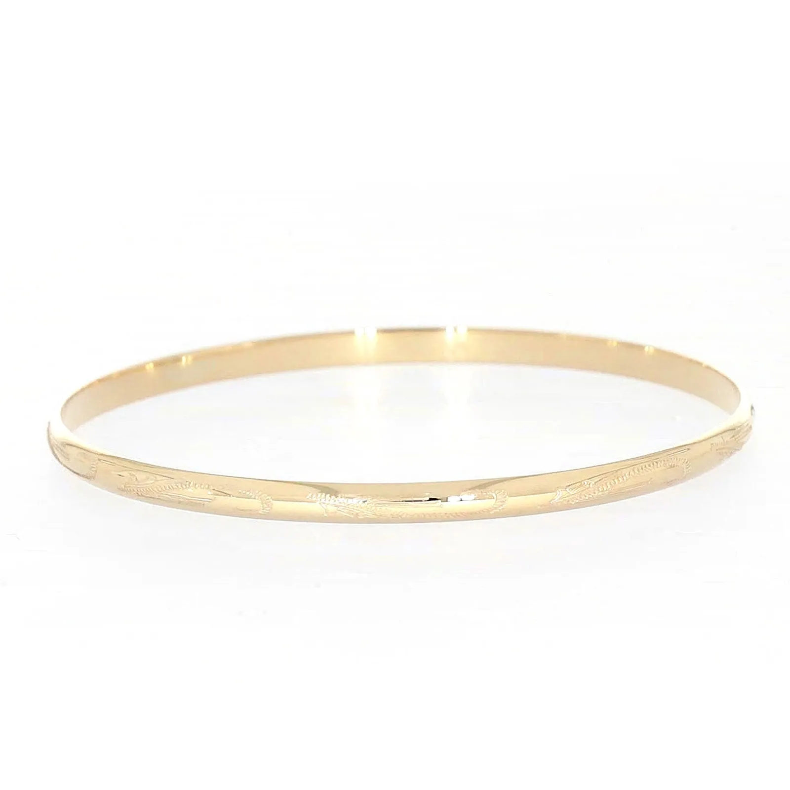 9ct Yellow Gold 63x4mm Solid Bangle