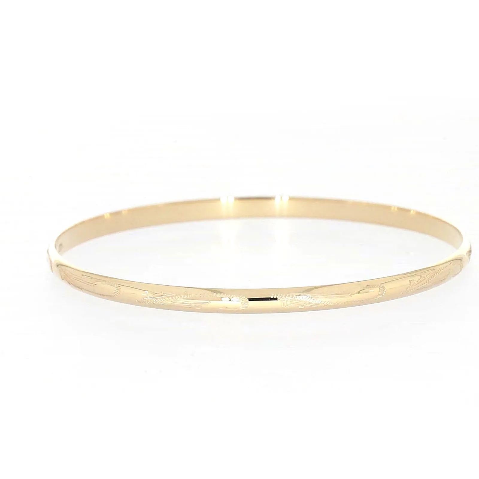 9ct Yellow Gold 63x4mm Solid Bangle